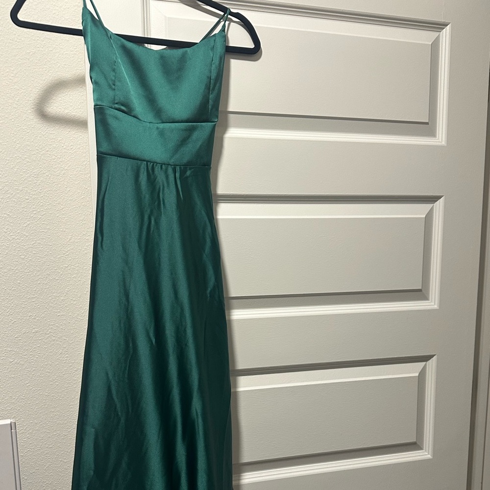 Fashion Nova Strapless Teal Dress